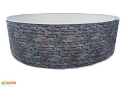 Piscine En Acier Ronde Imitation Pierre - Azuro -Hevea Jardin Magasin piscine imitation pierre hors sol