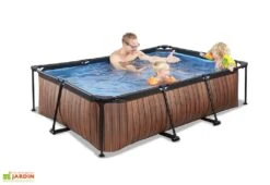 EXIT TOYS Piscine Hors Sol Tubulaire Rectangulaire – 220 X 150 X 65 Cm + Dôme -Hevea Jardin Magasin piscine rectangulaire enfant 220x150cm exit toys 2