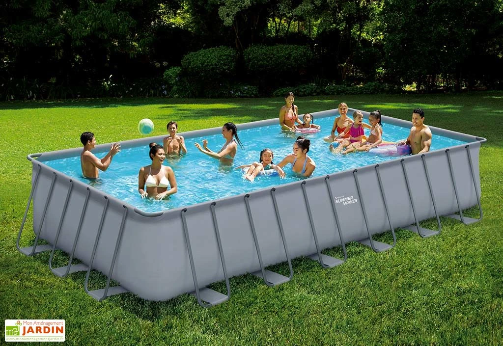 Summer Waves Piscine Hors-sol Tubulaire Rectangulaire – 7,32 X 3,66 X 1,32 M 1 Summer Waves Piscine Hors-sol Tubulaire Rectangulaire – 7,32 X 3,66 X 1,32 M