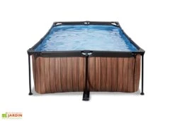 EXIT TOYS Piscine Hors Sol Tubulaire Rectangulaire – 220 X 150 X 65 Cm -Hevea Jardin Magasin piscine tubulaire exit toys imitation bois 220cm