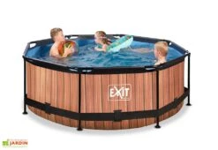 EXIT TOYS Piscine Hors Sol Tubulaire Ronde – 244 X 76 Cm 9 EXIT TOYS Piscine Hors Sol Tubulaire Ronde – 244 X 76 Cm -Hevea Jardin Magasin piscine tubulaire ronde 244cm effet bois