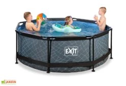 EXIT TOYS Piscine Hors Sol Tubulaire Ronde – 244 X 76 Cm 10 EXIT TOYS Piscine Hors Sol Tubulaire Ronde – 244 X 76 Cm -Hevea Jardin Magasin piscine tubulaire ronde 244cm effet pierre