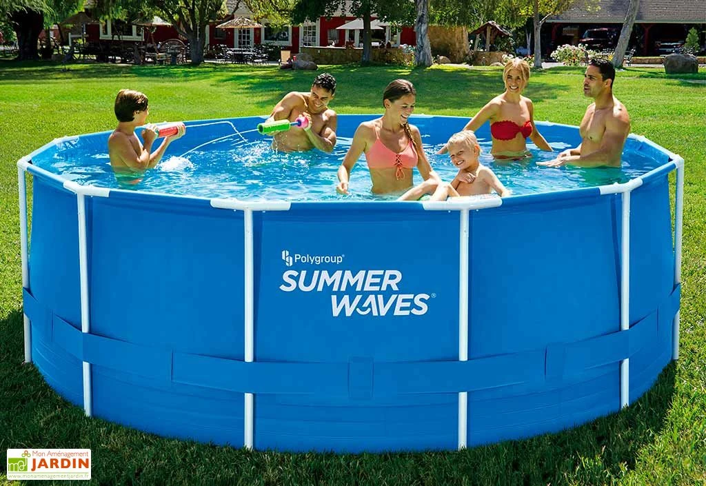 Summer Waves Piscine Hors-sol Tubulaire Ronde ∅366 X 122 Cm - PVC Bleu 1 Summer Waves Piscine Hors-sol Tubulaire Ronde ∅366 X 122 Cm - PVC Bleu