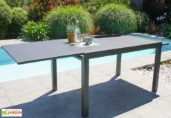 Table De Jardin Extensible En Aluminium Gaston – 135/270 Cm -Hevea Jardin Magasin rallonge table exterieur aluminium gaston