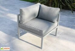 Salon De Jardin 6 Places En Aluminium - Beaubourg -Hevea Jardin Magasin salon angle terrasse beaubourg blanc