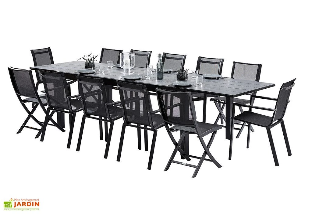 Salon De Jardin HPL Star : Table Extensible + 8 Fauteuils + 4 Chaises 2 Salon De Jardin HPL Star : Table Extensible + 8 Fauteuils + 4 Chaises – Image 2