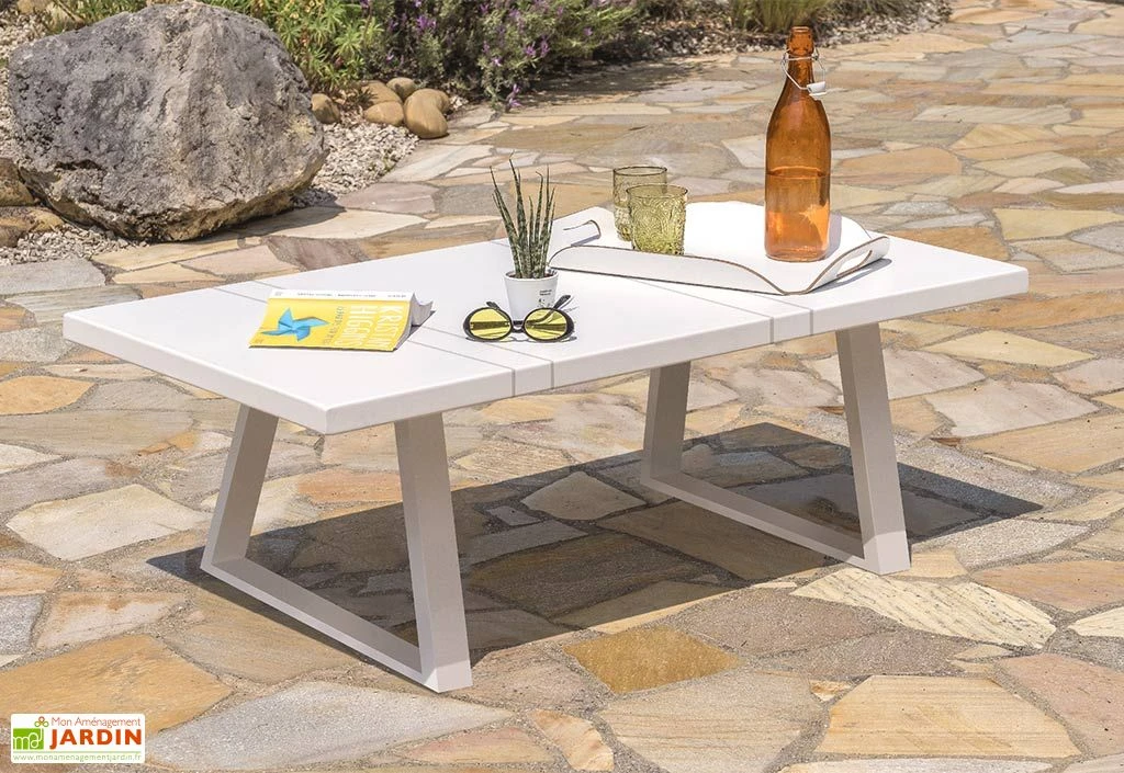 Salon De Jardin En Aluminium Blanc Table Canapé 5 Places - Ibiza 4 Salon De Jardin En Aluminium Blanc Table Canapé 5 Places - Ibiza – Image 4