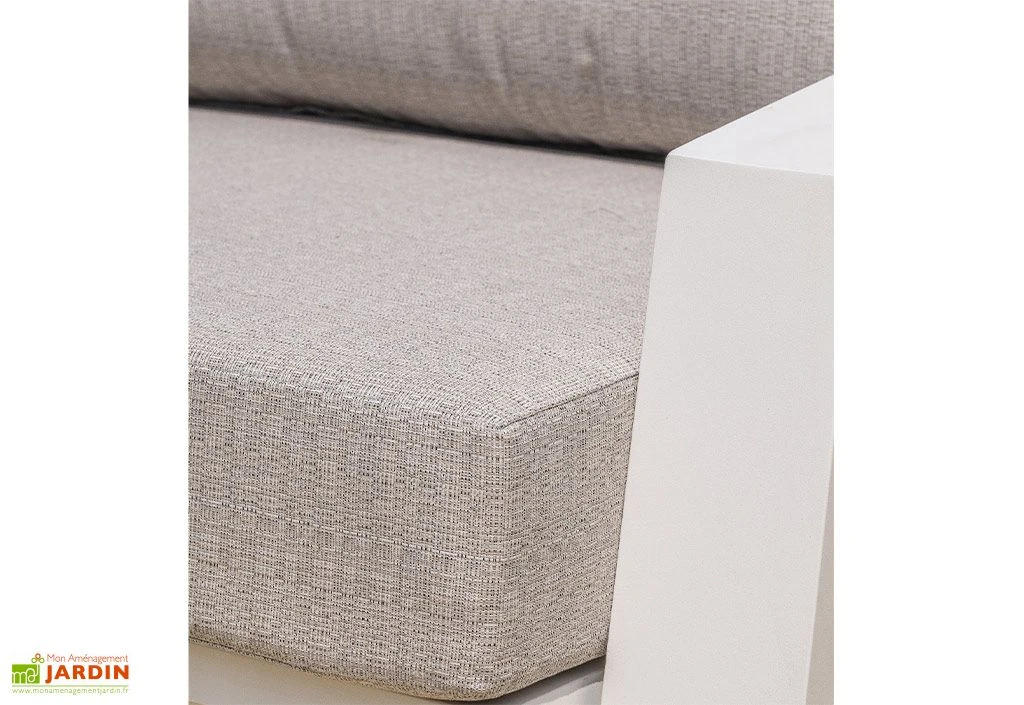 Salon De Jardin En Aluminium Blanc Table Canapé 5 Places - Ibiza 5 Salon De Jardin En Aluminium Blanc Table Canapé 5 Places - Ibiza – Image 5