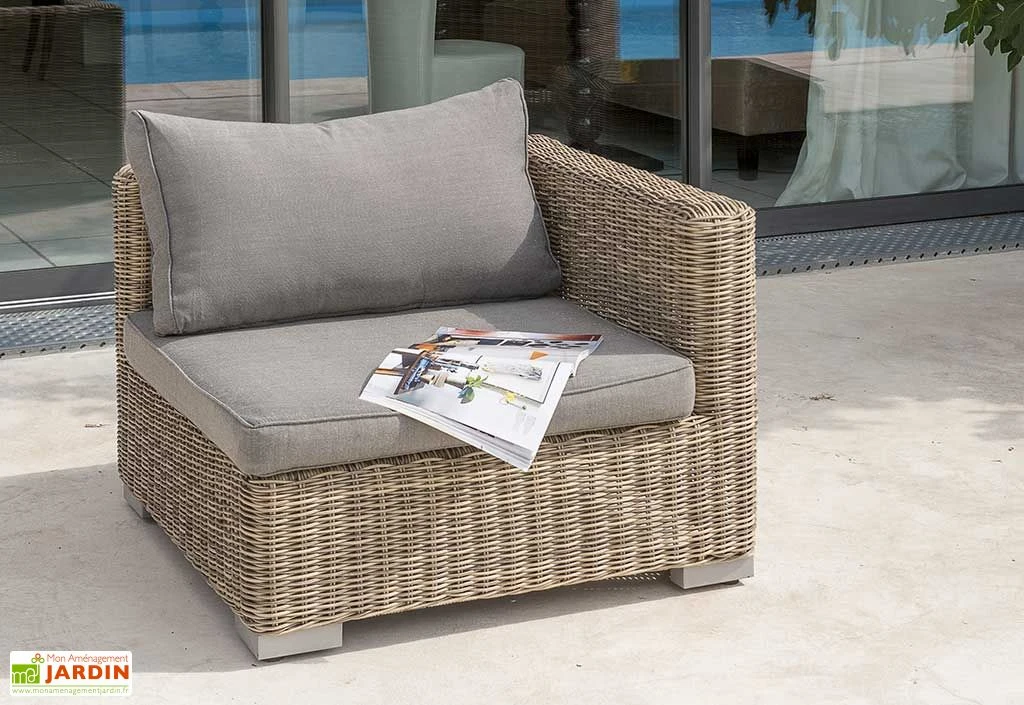 Salon De Jardin Résine Tressée Beige Montmartre - 7 Pièces 2 Salon De Jardin Résine Tressée Beige Montmartre - 7 Pièces – Image 2