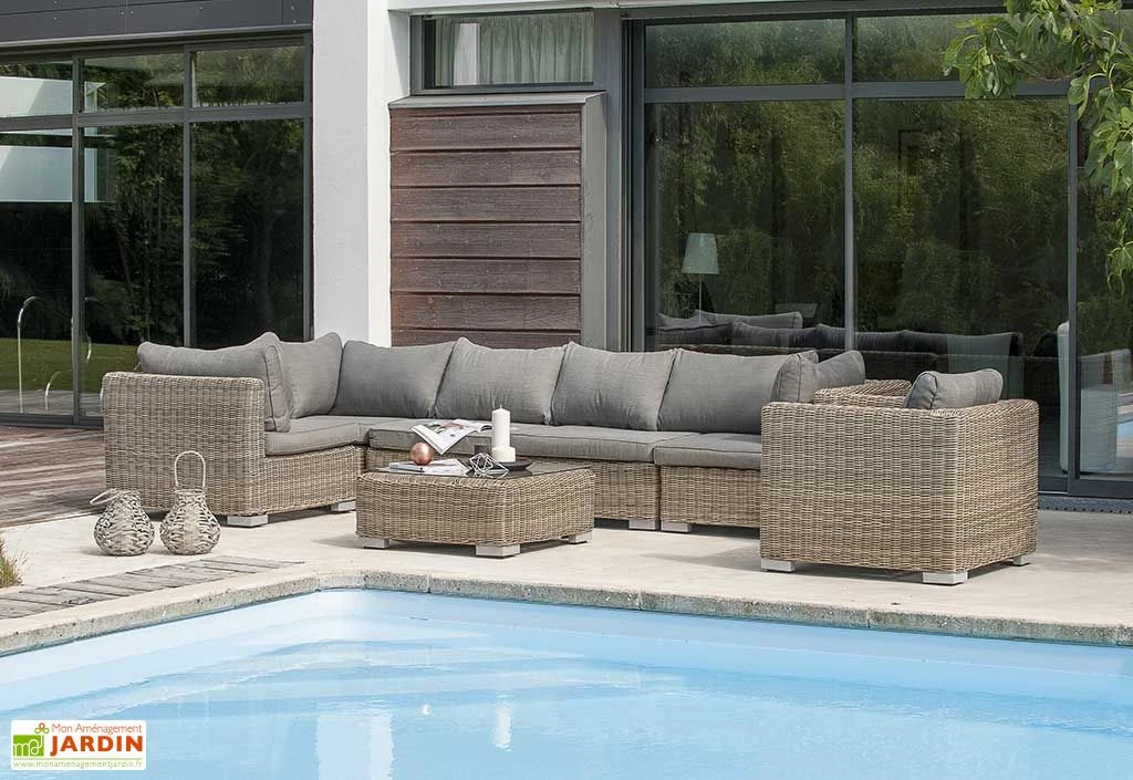 Salon De Jardin Résine Tressée Beige Montmartre - 7 Pièces 1 Salon De Jardin Résine Tressée Beige Montmartre - 7 Pièces