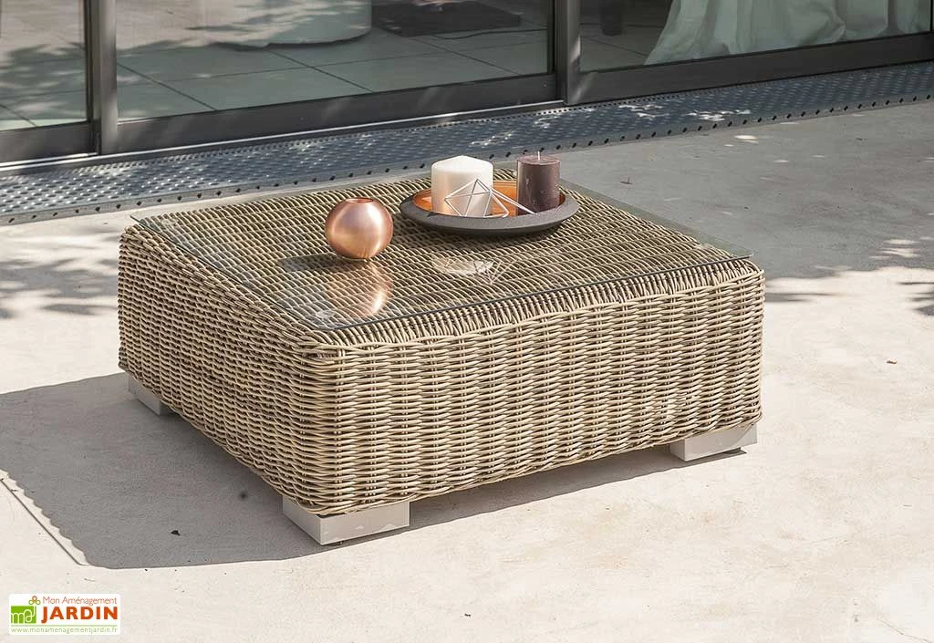 Salon De Jardin Résine Tressée Beige Montmartre - 7 Pièces 6 Salon De Jardin Résine Tressée Beige Montmartre - 7 Pièces – Image 6