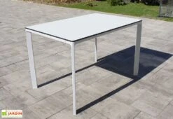 Salon De Jardin : 1 Table Aluminium 120 X 80 Cm + 4 Chaises – Park -Hevea Jardin Magasin salon de jardin table 4 chaises 4