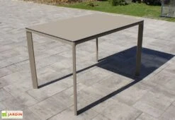 Salon De Jardin : 1 Table Aluminium 120 X 80 Cm + 4 Chaises – Park -Hevea Jardin Magasin salon de jardin table 4 chaises 7