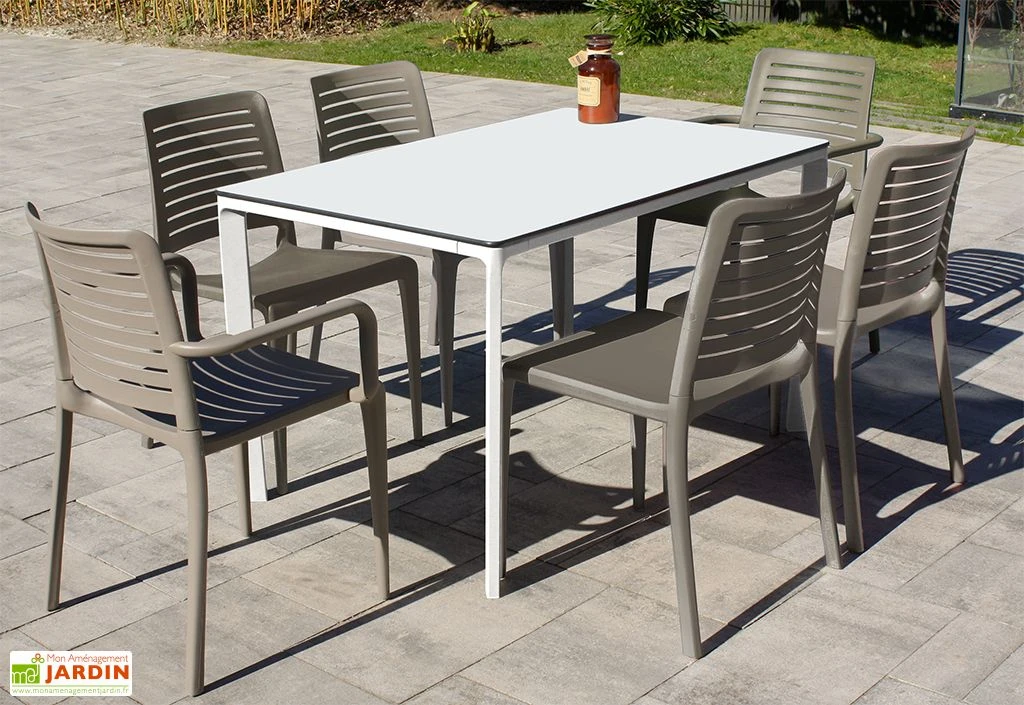 Salon De Jardin : 1 Table 160 X 90 Cm + 4 Chaises + 2 Fauteuils – Park 1 Salon De Jardin : 1 Table 160 X 90 Cm + 4 Chaises + 2 Fauteuils – Park