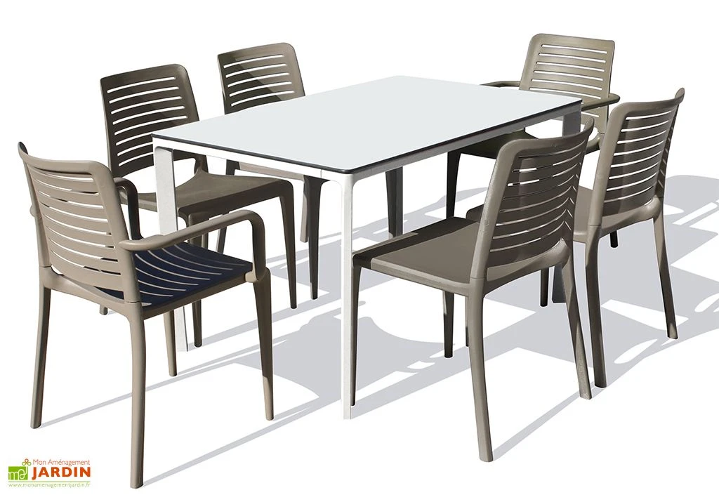 Salon De Jardin : 1 Table 160 X 90 Cm + 4 Chaises + 2 Fauteuils – Park 4 Salon De Jardin : 1 Table 160 X 90 Cm + 4 Chaises + 2 Fauteuils – Park – Image 4