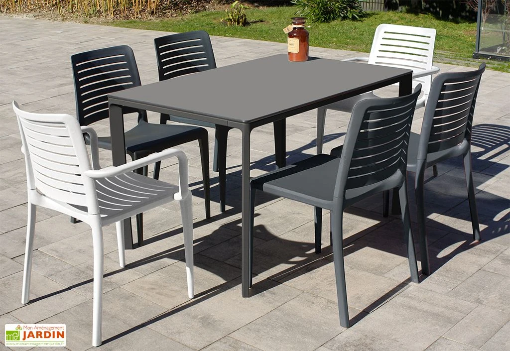 Salon De Jardin : 1 Table 160 X 90 Cm + 4 Chaises + 2 Fauteuils – Park 2 Salon De Jardin : 1 Table 160 X 90 Cm + 4 Chaises + 2 Fauteuils – Park – Image 2