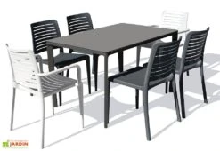 Salon De Jardin : 1 Table 160 X 90 Cm + 4 Chaises + 2 Fauteuils – Park 10 Salon De Jardin : 1 Table 160 X 90 Cm + 4 Chaises + 2 Fauteuils – Park -Hevea Jardin Magasin salon de jardon table 6 chaises 6