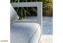 Salon De Jardin 6 Places En Aluminium - Beaubourg -Hevea Jardin Magasin salon detail accoudoir terrasse beaubourg blanc