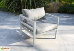 Salon De Jardin 6 Places En Aluminium - Beaubourg -Hevea Jardin Magasin salon fauteuil terrasse beaubourg blanc