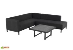 Salon De Jardin 4 Places En Aluminium Et Tissu Dion Corner Set