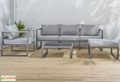 Salon De Jardin 5 Places En Aluminium - Lima 9 Salon De Jardin 5 Places En Aluminium - Lima -Hevea Jardin Magasin salon jardin 5 places alu lima gris