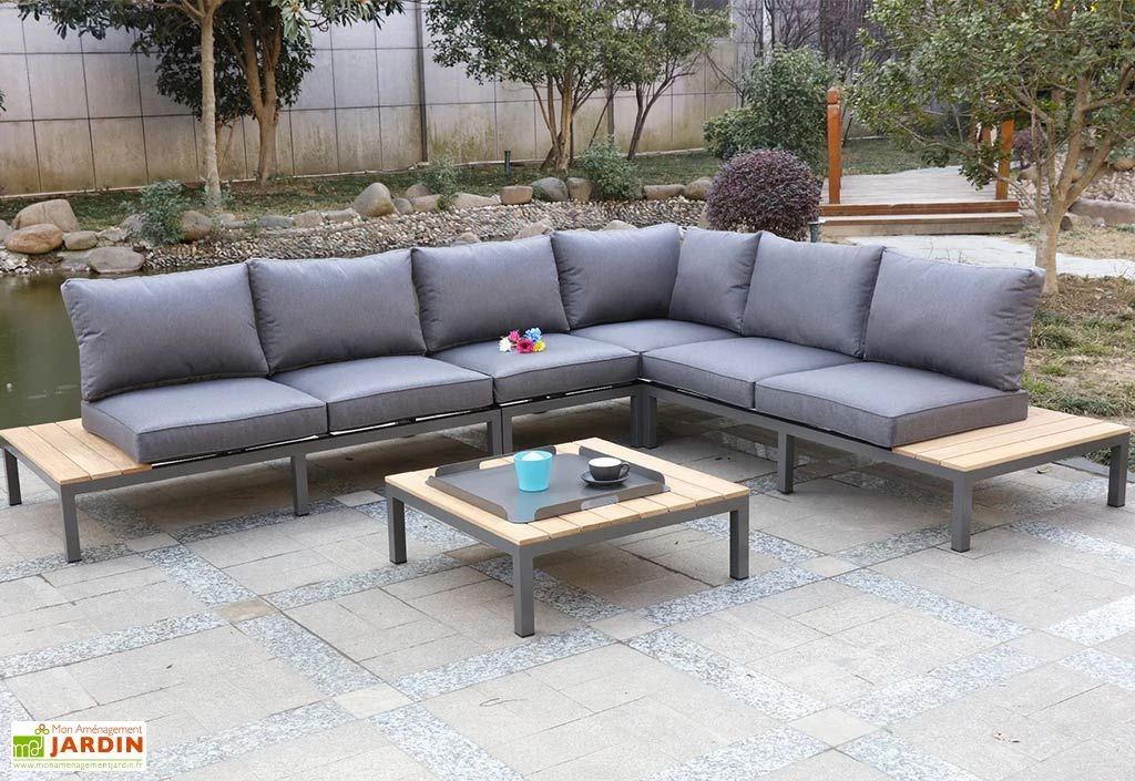 Salon De Jardin 6 Places En Aluminium Et Bois De Teck Nagano 1 Salon De Jardin 6 Places En Aluminium Et Bois De Teck Nagano