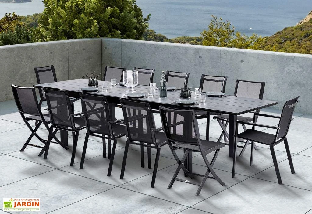 Salon De Jardin HPL Star : Table Extensible + 8 Fauteuils + 4 Chaises 1 Salon De Jardin HPL Star : Table Extensible + 8 Fauteuils + 4 Chaises