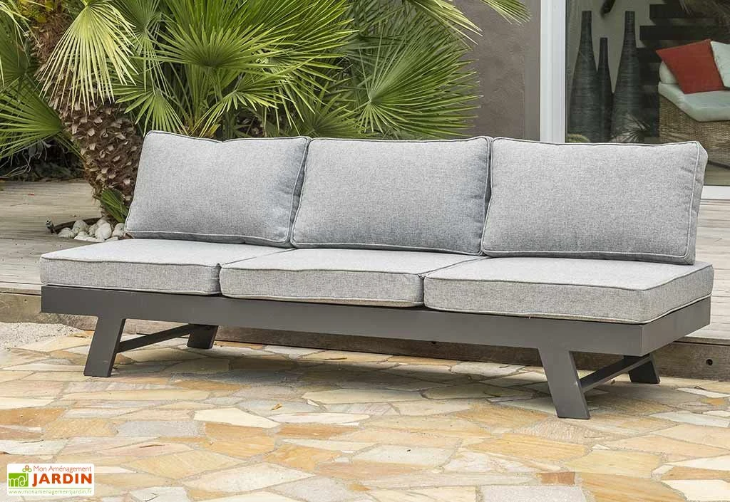 Salon De Jardin D'Angle Aluminium Gris Anthracite New-York 4 Salon De Jardin D'Angle Aluminium Gris Anthracite New-York – Image 4