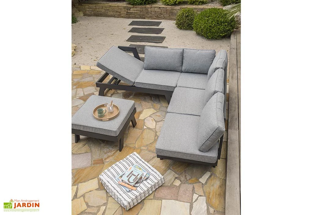 Salon De Jardin D'Angle Aluminium Gris Anthracite New-York 6 Salon De Jardin D'Angle Aluminium Gris Anthracite New-York – Image 6