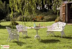 Fauteuil De Jardin Fonte D’Aluminium Et Bois Fougère -Hevea Jardin Magasin salon jardin aluminium bois fougere 1