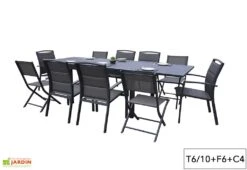 Salon De Jardin Aluminium Modulo Gris Anthracite (TB + FT + CH) -Hevea Jardin Magasin salon jardin aluminium gris anthracite modulo 4 12 personnes chaise fauteuil 4