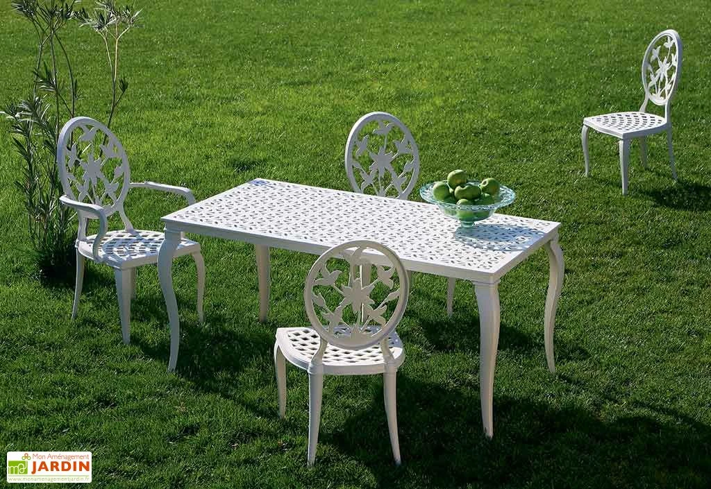 Salon De Jardin En Aluminium Versailles : 1 Table + 6 Chaises 1 Salon De Jardin En Aluminium Versailles : 1 Table + 6 Chaises