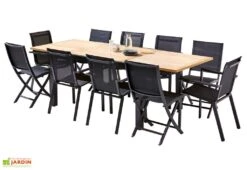 Salon De Jardin Bali : Table Extensible + 6 Fauteuils + 4 Chaises