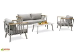 Salon De Jardin 5 Places En Aluminium Napoli Gris 7 Salon De Jardin 5 Places En Aluminium Napoli Gris -Hevea Jardin Magasin salon jardin bas napoli 5 places