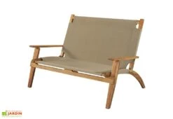 Salon De Jardin En Bois D’Acacia Et Tissu 4 Places Primavera Taupe -Hevea Jardin Magasin salon jardin bois acacia 4 places 3