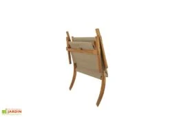 Salon De Jardin En Bois D’Acacia Et Tissu 4 Places Primavera Taupe -Hevea Jardin Magasin salon jardin bois acacia 4 places 4