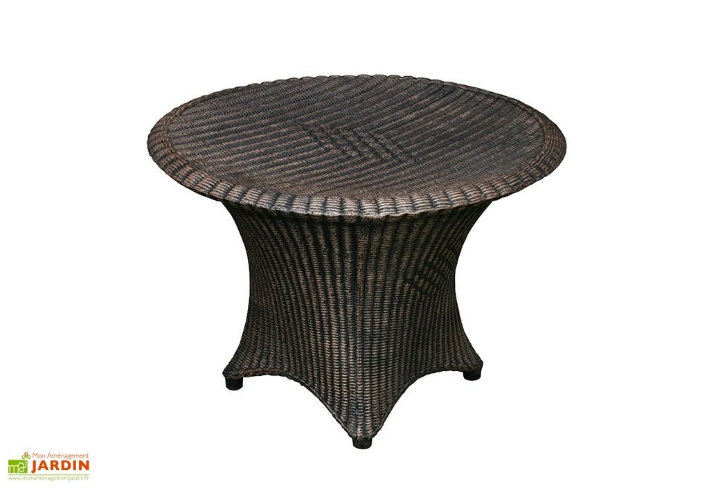 Roto Table Basse Ronde De Jardin En Résine Tressée Marron Bambou 1 Roto Table Basse Ronde De Jardin En Résine Tressée Marron Bambou