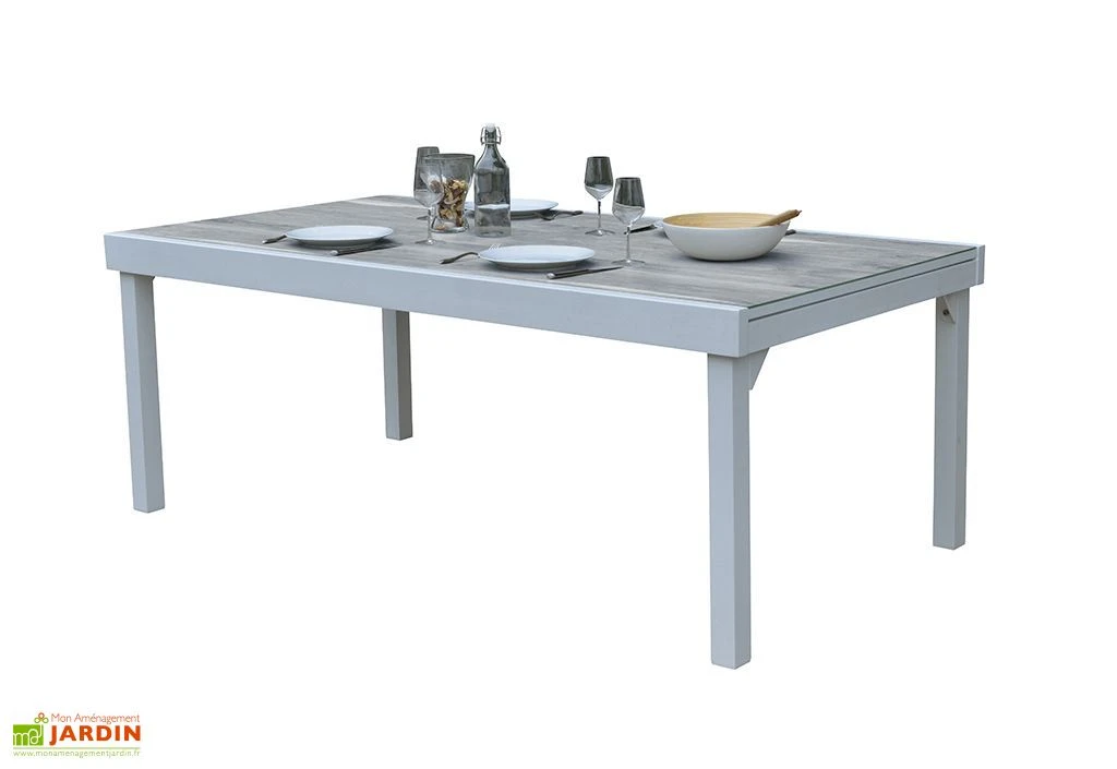 Salon De Jardin Aluminium : Table Extensible 200/320 Cm + Fauteuils 2 Salon De Jardin Aluminium : Table Extensible 200/320 Cm + Fauteuils – Image 2