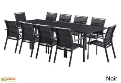 Salon De Jardin Modulo : Table Extensible + 10 Fauteuils -Hevea Jardin Magasin salon jardin modulo wilsa table extensible 10 fauteuils aluminium verre 5