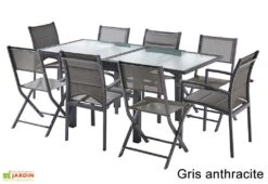 Salon De Jardin Modulo : Table Extensible + 4 Fauteuils + 4 Chaises -Hevea Jardin Magasin salon jardin modulo wilsa table extensible 4fauteuils 4chaises aluminium verre 3