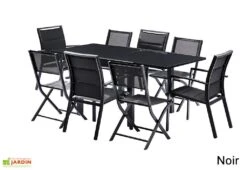 Salon De Jardin Modulo : Table Extensible + 4 Fauteuils + 4 Chaises -Hevea Jardin Magasin salon jardin modulo wilsa table extensible 4fauteuils 4chaises aluminium verre 4