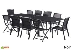 Salon De Jardin Modulo : Table Extensible + 6 Fauteuils + 4 Chaises -Hevea Jardin Magasin salon jardin modulo wilsa table extensible 6fauteuils 4chaises aluminium verre 3