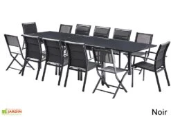 Salon De Jardin Modulo : Table à Rallonge + 8 Fauteuils + 4 Chaises -Hevea Jardin Magasin salon jardin modulo wilsa table extensible 8 fauteuils 4 chaises aluminium verre 3