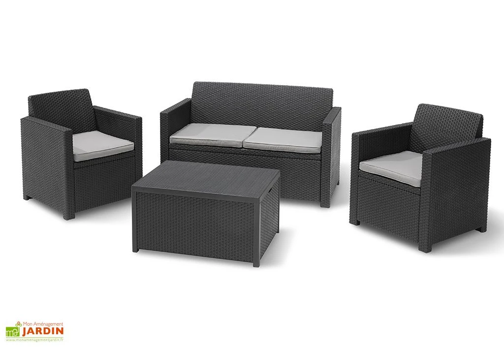 Keter Salon De Jardin En Résine Tressée 4 Places - Merano 1 Keter Salon De Jardin En Résine Tressée 4 Places - Merano