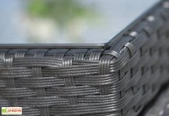 Salon De Jardin En Résine Tressée Encastrable : 11 Pièces, 2 Coloris -Hevea Jardin Magasin salon jardin resine tressee 10 places 6fauteuils 4 poufs 2