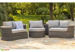 Salon De Jardin Rond En Aluminium Et Résine Tressée 8 Places - Nouméa 10 Salon De Jardin Rond En Aluminium Et Résine Tressée 8 Places - Nouméa -Hevea Jardin Magasin salon jardin rond 8 places resine aluminium gris noumea 3