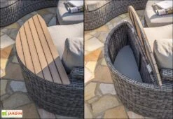 Salon De Jardin Rond En Aluminium Et Résine Tressée 8 Places - Nouméa 9 Salon De Jardin Rond En Aluminium Et Résine Tressée 8 Places - Nouméa -Hevea Jardin Magasin salon jardin rond 8 places resine aluminium gris noumea 5