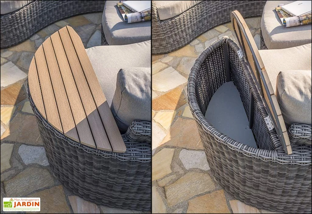 Salon De Jardin Rond En Aluminium Et Résine Tressée 8 Places - Nouméa 4 Salon De Jardin Rond En Aluminium Et Résine Tressée 8 Places - Nouméa – Image 4