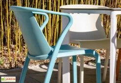 Salon De Jardin : 1 Table Aluminium 120 X 80 Cm + 4 Fauteuils – Fado -Hevea Jardin Magasin salon jardin table alu 120x80cm blanche 1