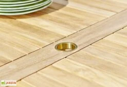 Salon De Jardin En Bois De Teck – 1 Table Carrée 140 Cm Et 8 Chaises -Hevea Jardin Magasin salon jardin teck brut carre 2